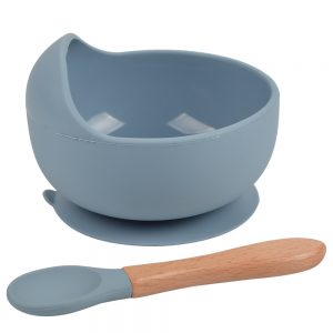 Silicone bowl dusty blue