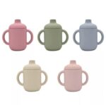 Ποτηράκι σιλικόνης με χερούλια Dusty Rose 120ml - Image 7