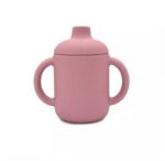 Ποτηράκι σιλικόνης με χερούλια Dusty Rose 120ml