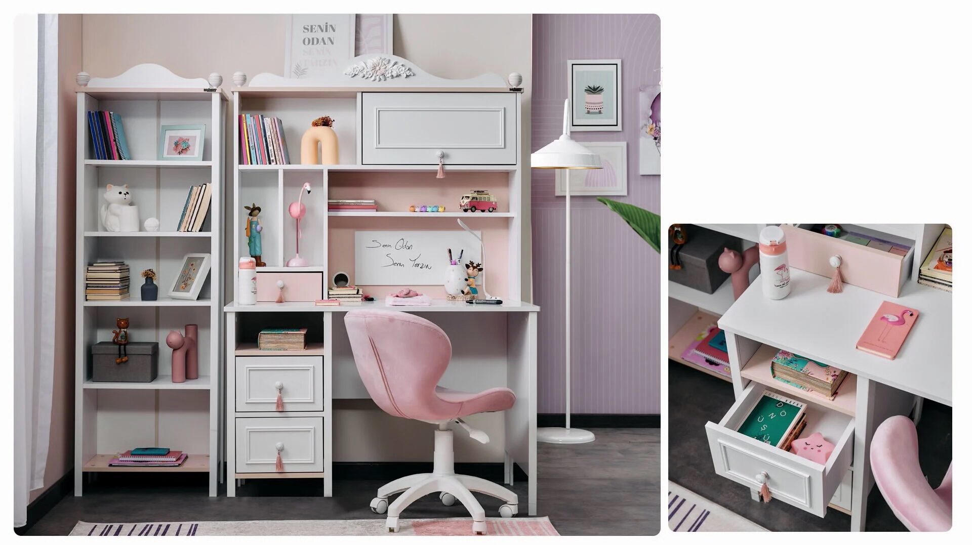 alya grafeio me etazera Γραφείο Alya με ράφια - Image 1