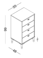 Συρταριέρα ψηλή Lion - Image 3