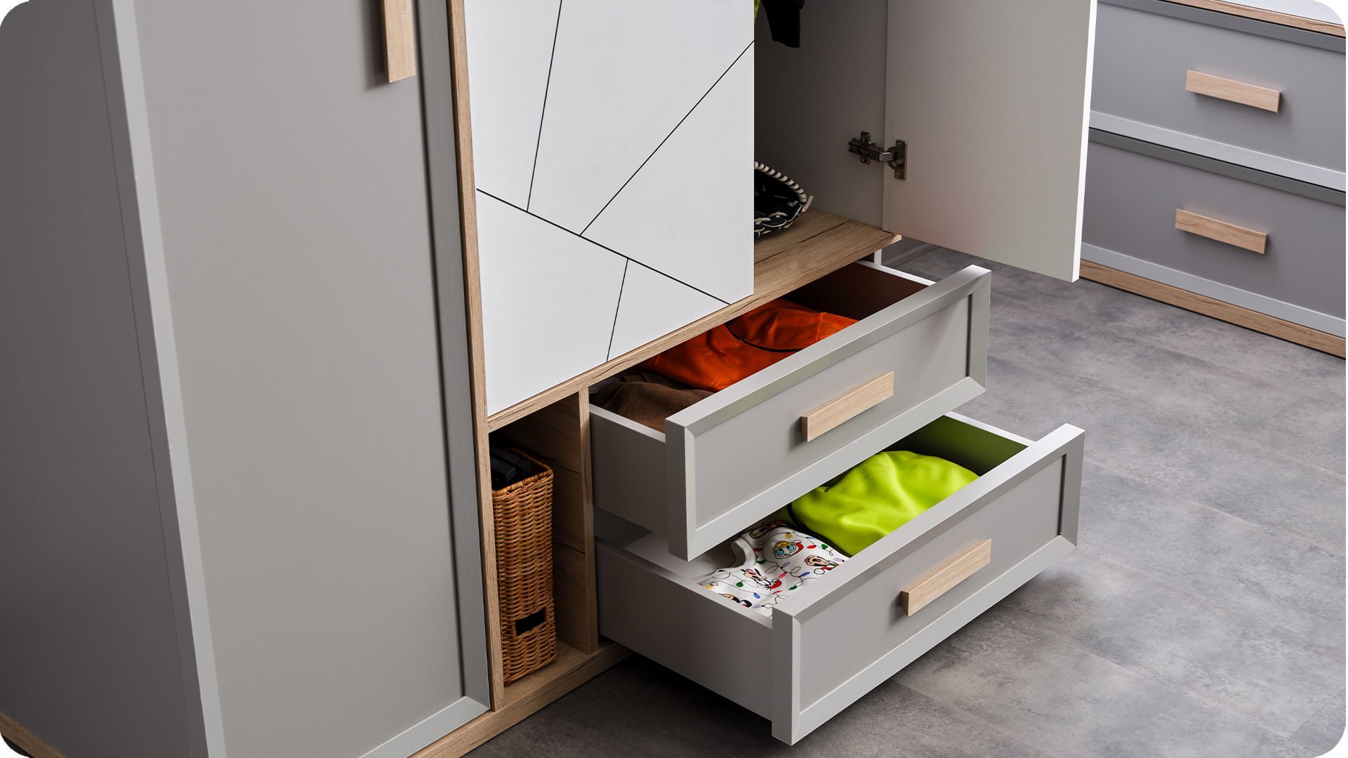 dolap-detay Τρίφυλλη ντουλάπα Evon - Image 4