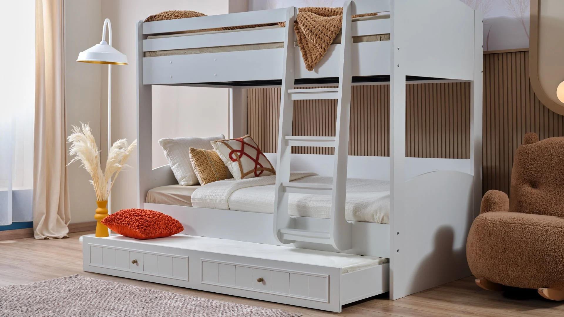Gloria bunk bed GLORIA- Κουκέτα  για στρώματα 200x100 εκ. με συρόμενο έξτρα κρεβάτι - Image 1