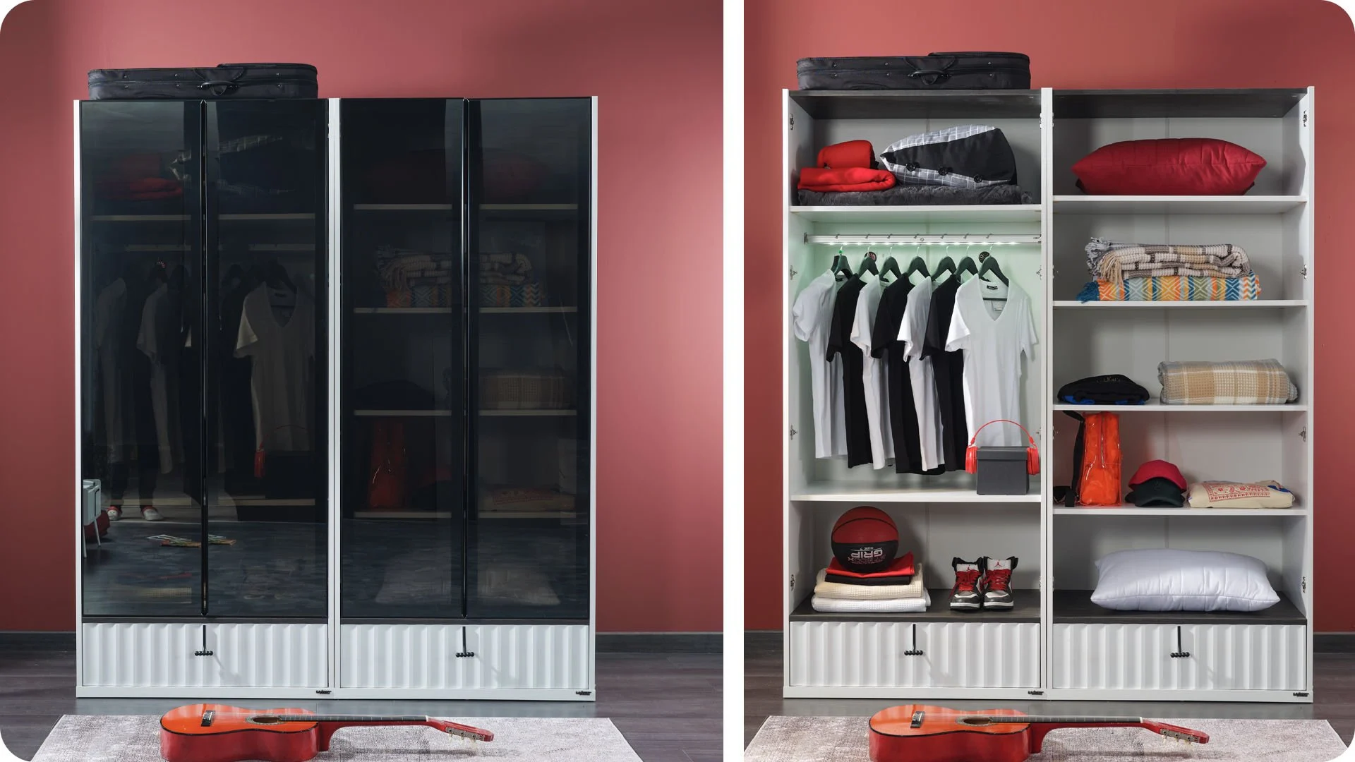 cool1 Δίφυλλη ντουλάπα με γυάλινη πόρτα Cool - Image 2