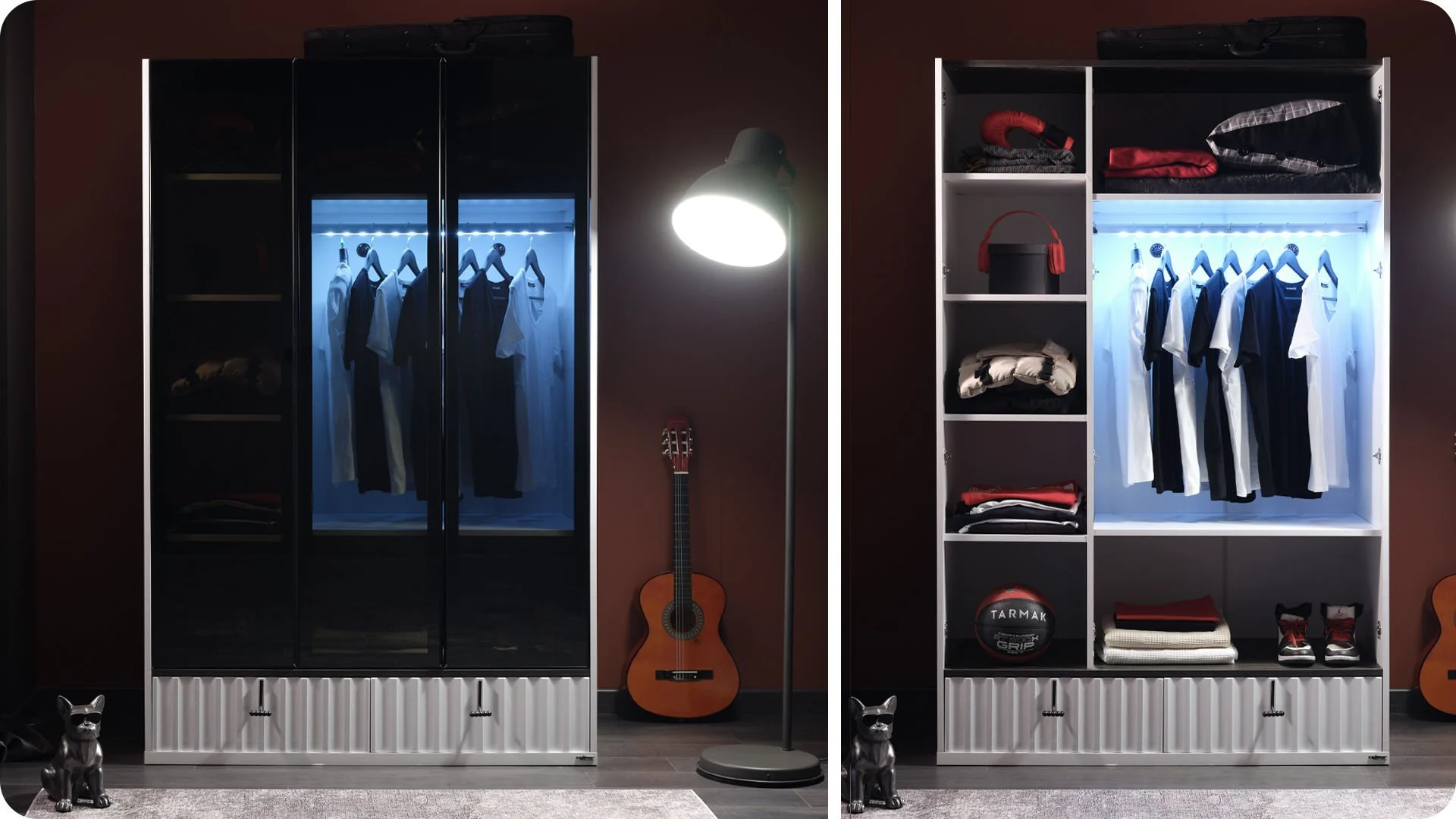 cool3 Τρίφυλλη γυάλινη ντουλάπα Cool - Image 3