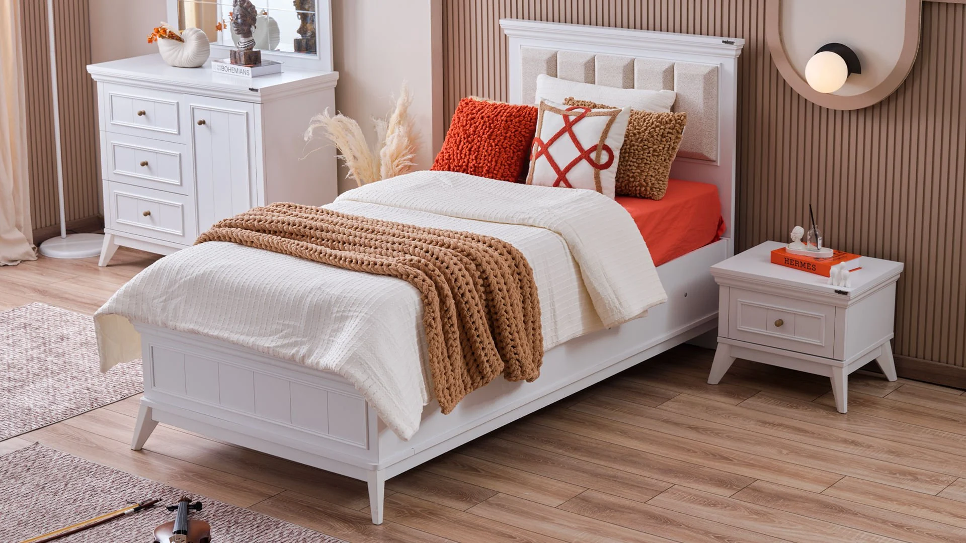 gloria3 Απλό κρεβάτι με ταπετσαρία Gloria - Image 4