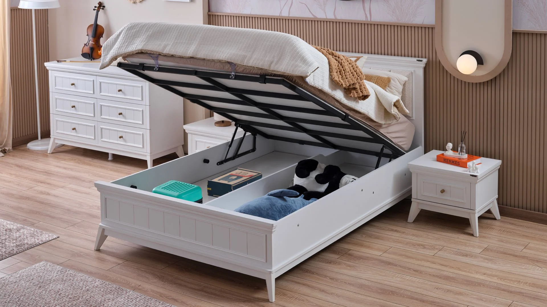 gloria4 Διπλό κρεβάτι με Αποθηκευτικό χώρο Gloria - Image 4